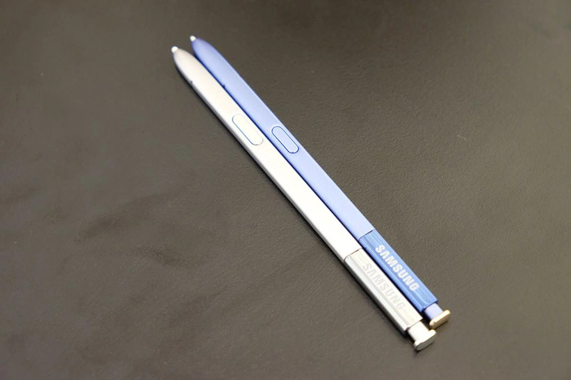 The Note7 S Pen (blue) is a tiny bit shorter than the Note 5 S Pen (silver).