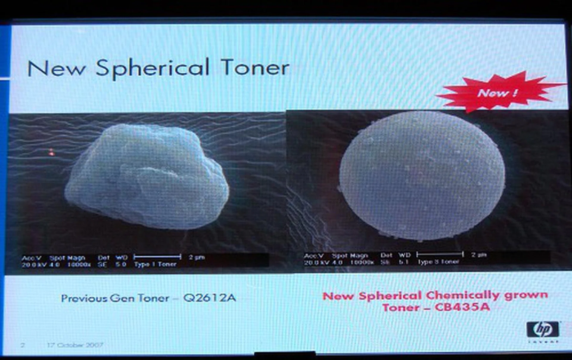  Better print quality, lower power consumption and enabling smaller form factor laser printers are some of the key benefits arising from the new toner technology from HP.  