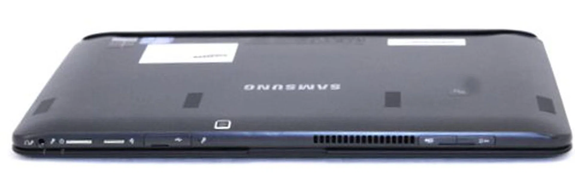 Because the ATIV Pro is also a tablet, most of the ports and buttons can be found on the top of the display. There's an audio combo jack, dual microphones, the power switch, orientation switch, USB 3.0 port, microSD card reader and a 3G SIM card slot. 