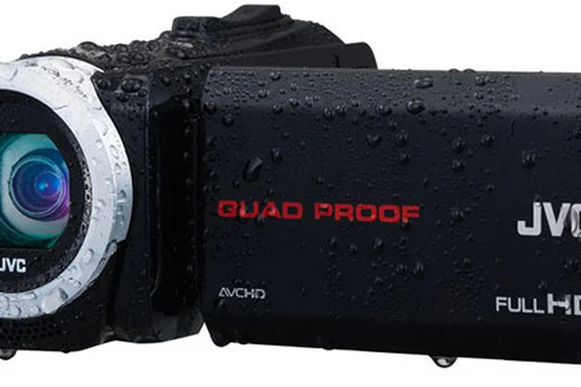 The JVC GZ-R10 rugged camcorder.