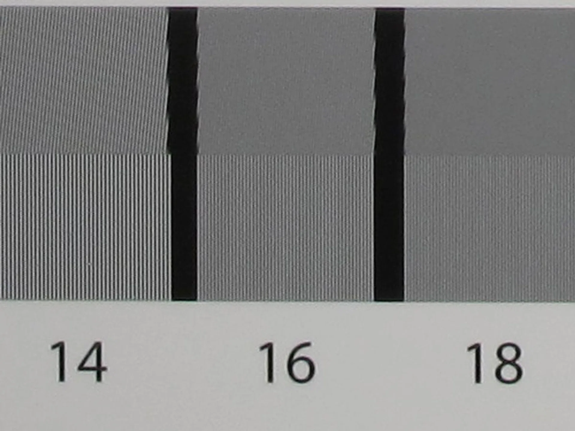 A 100% crop of our resolution chart test.