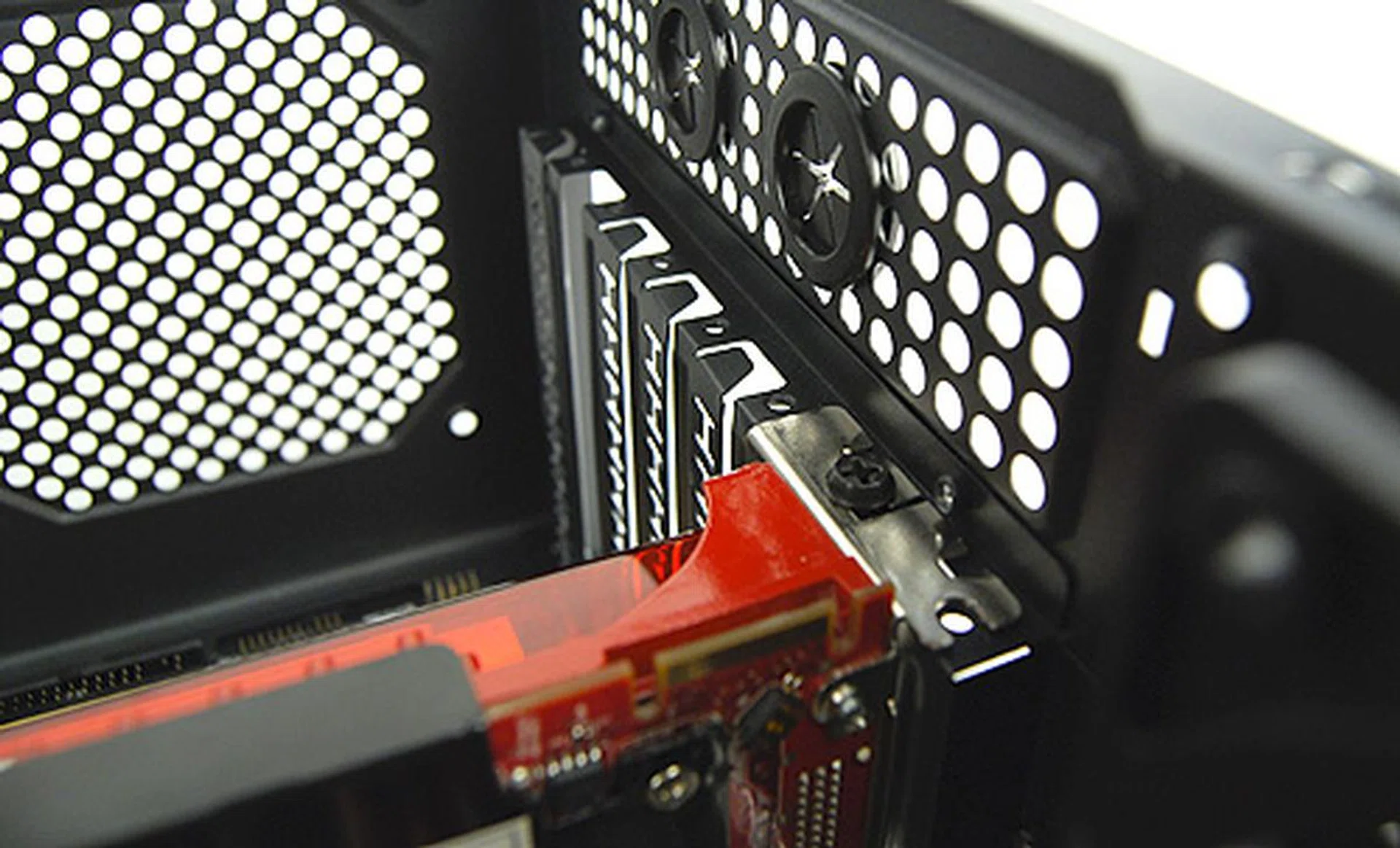 Expansion slots have slot covers that need to be bashed out. Also, good old screws are required to install your PCI/PCIe devices.