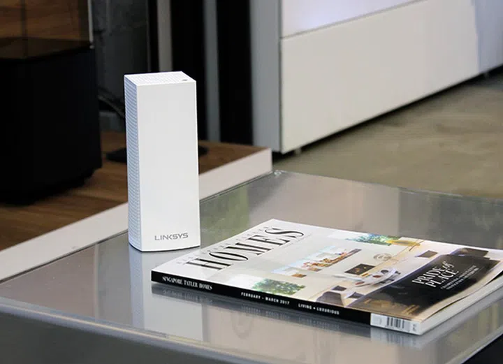 The Linksys Velop is really compact for a tri-band router.