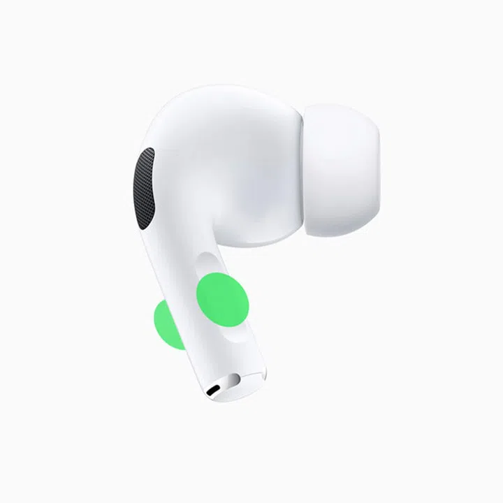 The mute/unmute shortcut on the true wireless earbuds.