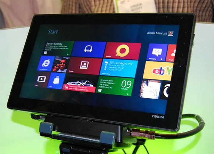 And there she is - Windows 8 running on a Tegra 3 reference platform. Compared to the demos from a year ago, it certainly seems like it's almost ready. But we couldn't get any useful hands-on at the point of reporting this.