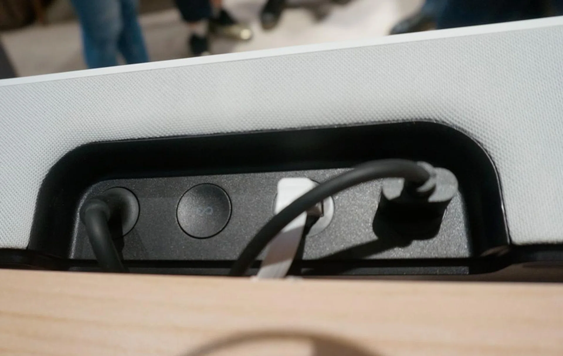 The rear ports found on the Sonos Beam. 