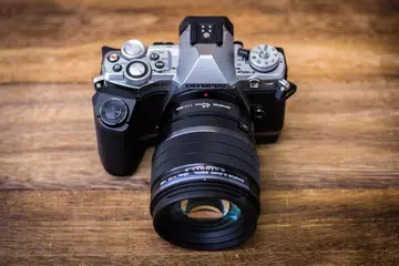 The new 45mm f/1.2 Pro lens on an OM-D E-M5 Mark II.