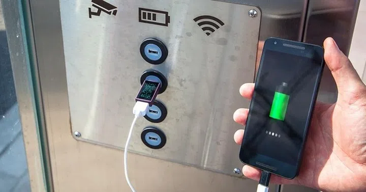 You can never be sure if a free USB-charging point is "just" a USB-charging port.