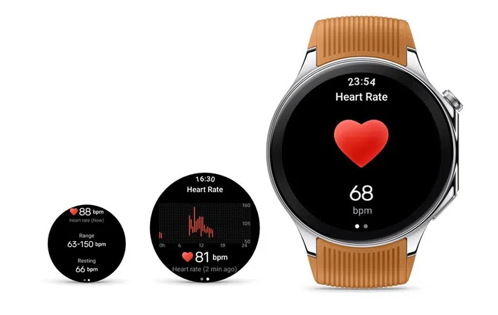 OPPO Watch X display for heart rate tracking.