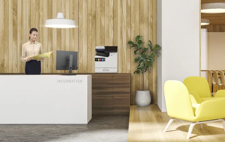 By taking a C-shaped print route, the printer has a smaller footprint. Image source: Epson. 