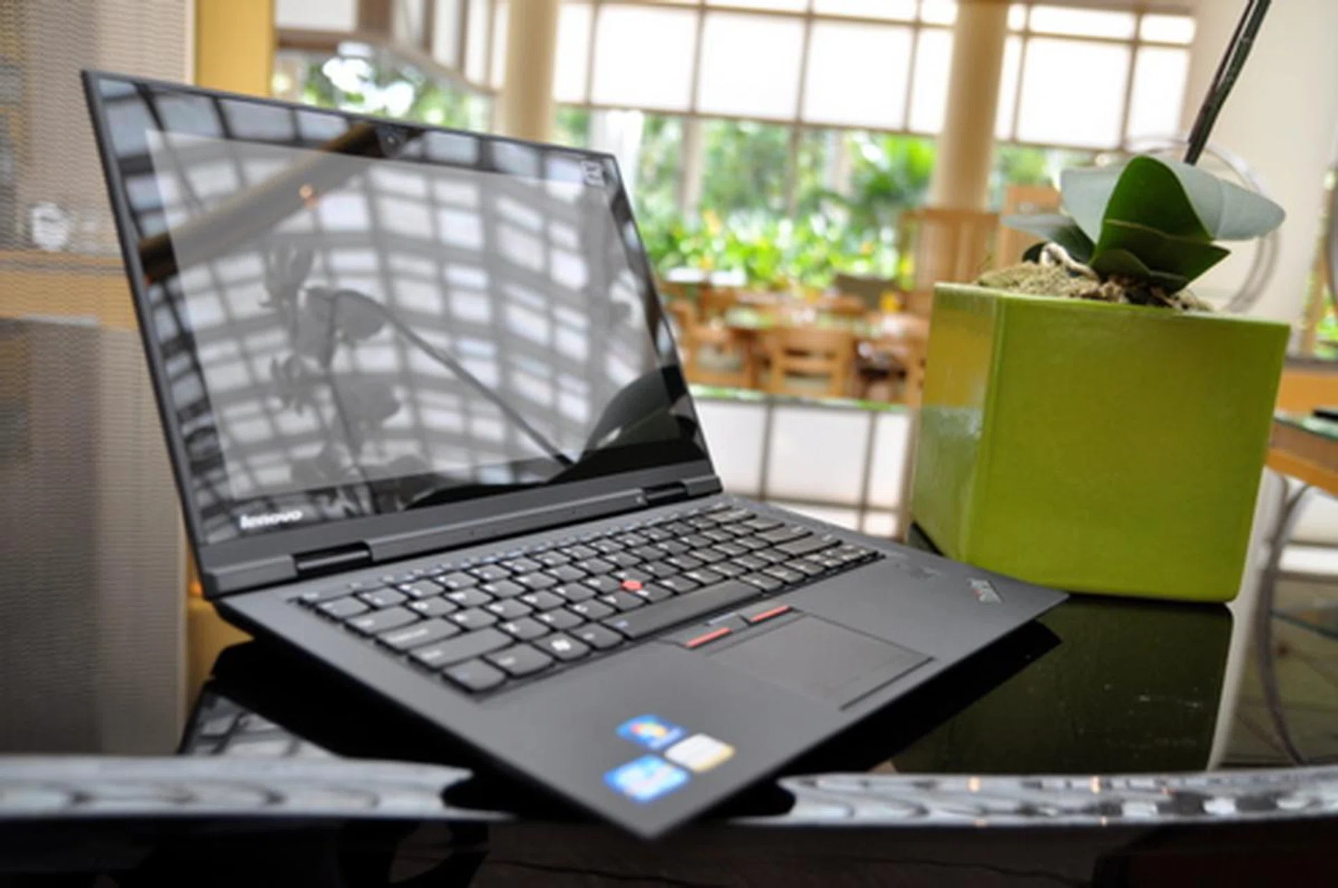 While not as “Air”y as other brands of ultra-portables, the very solidly built ThinkPad X1 is built to impress.
