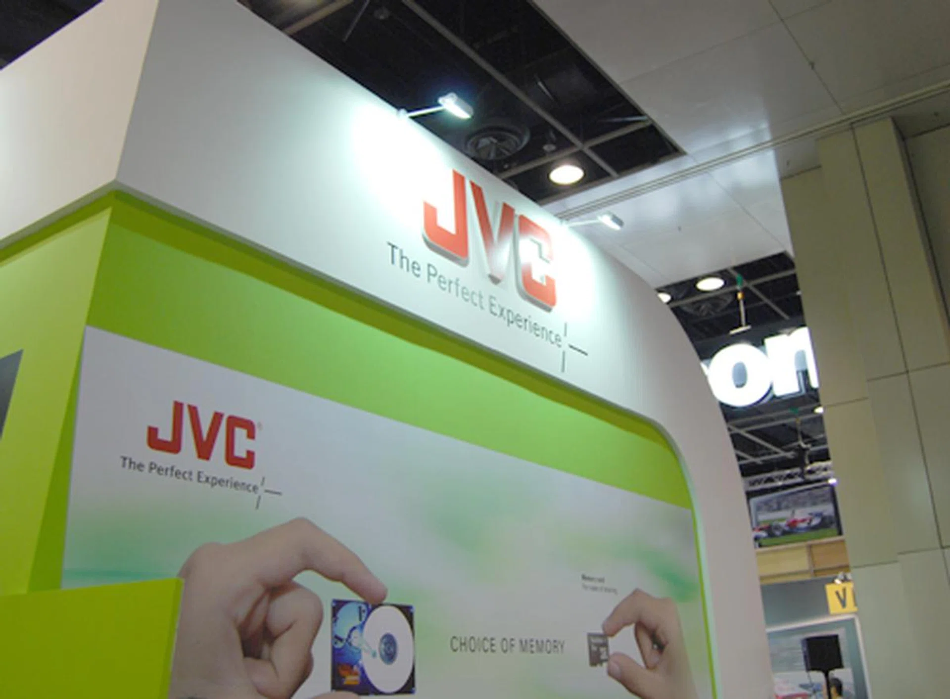  We move on next to the JVC booth, where's its camcorders, home theatre systems and TV galore.  