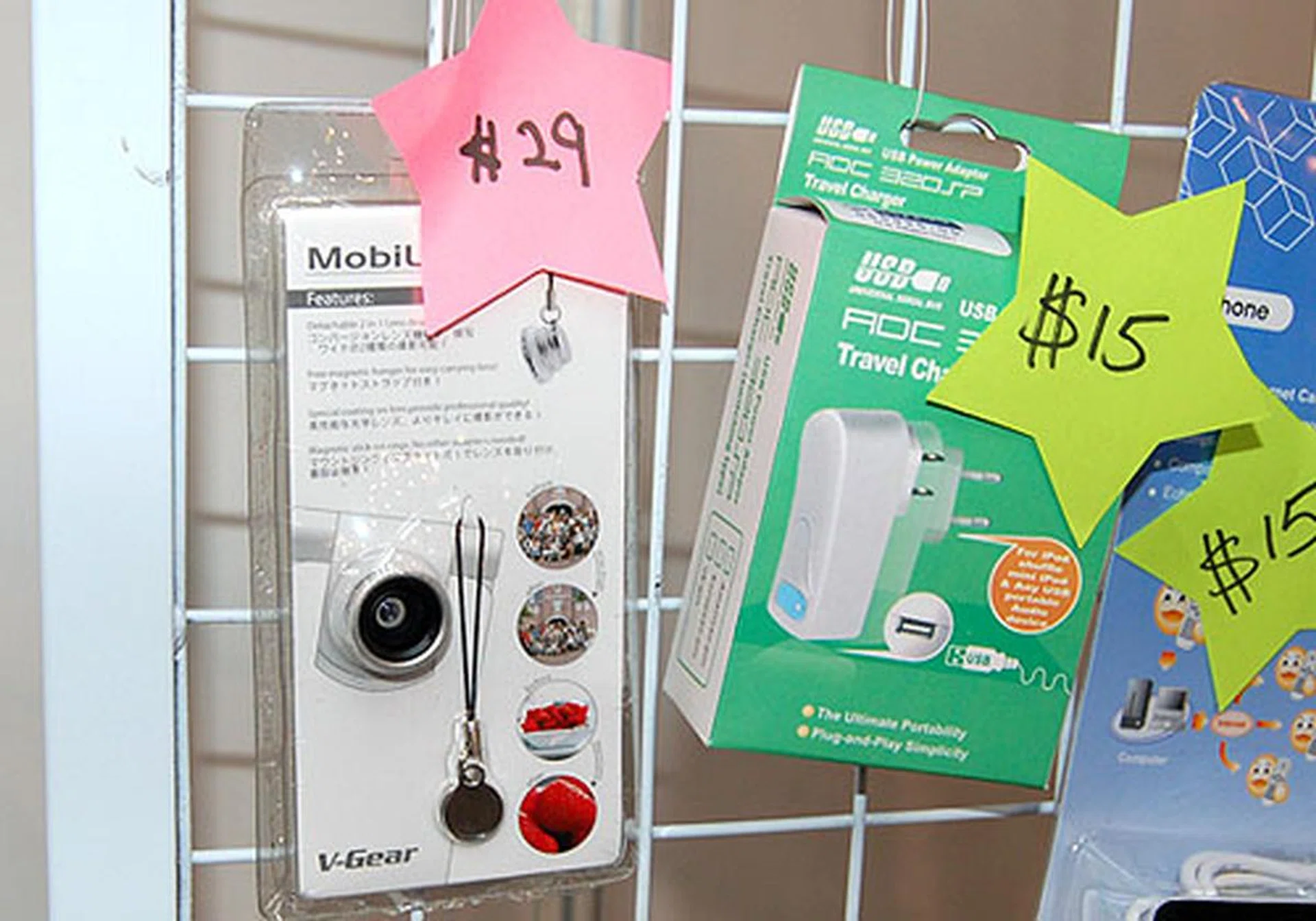 The S$29 Mobi Lens from V-Gear attaches to your camera-phone by magnet for wide-angle and macro shots.