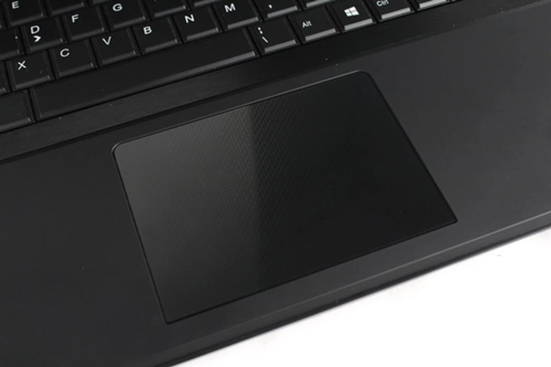While large, the Titan's clickpad has a glossy finish that makes it a bit sticky.