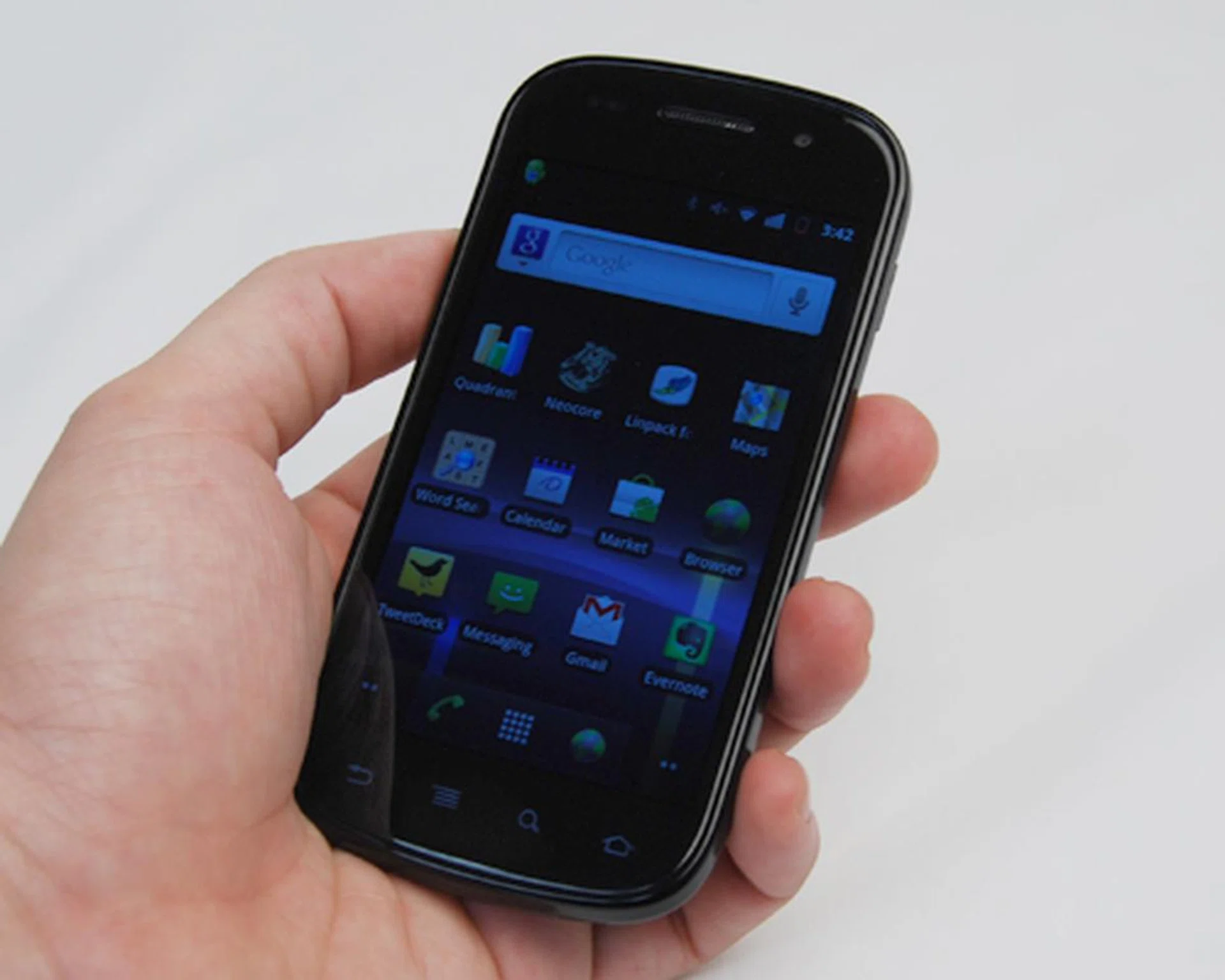 Even with a slightly thicker and heavier profile, the Nexus S is still as easy to handle as the Galaxy S was.