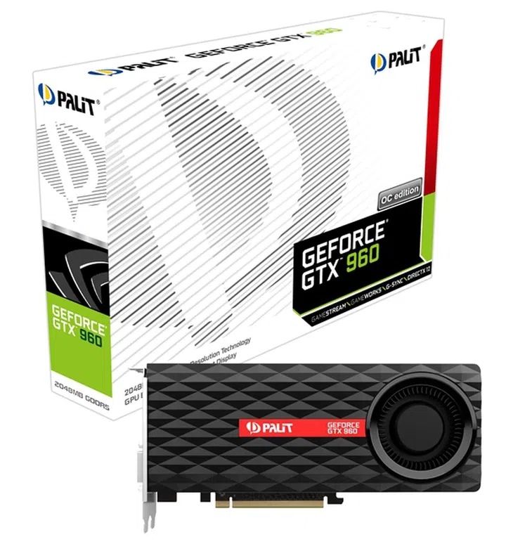 GeForce GTX 960 2GB GDDR5 (Image source: Palit)