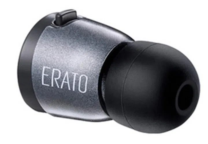 Left or right, the single button on top of either ear bud will do the trick.