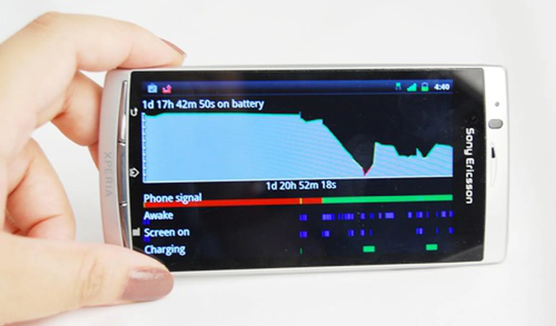 As mentioned, while the Android 2.3 OS hasn't featured any dramatic changes from the current Android 2.2 OS, there are some subtle differences that streamline the user experience.  For one, the Application settings now has a more comprehensive overview of how the battery is being used, with details of usage by each app or component. 
