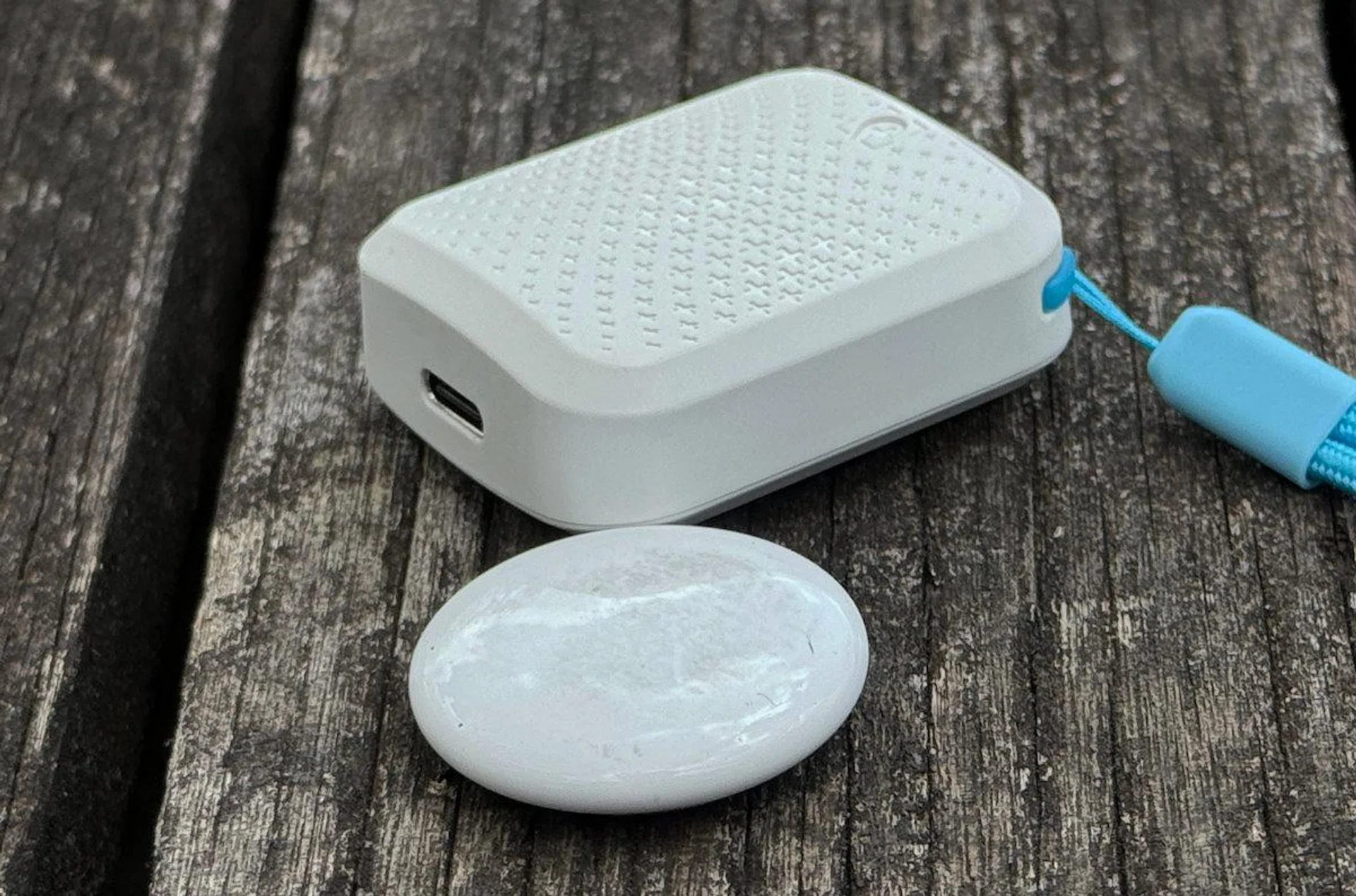 The TackGPS Plus compared to my (well-used) Apple AirTag.