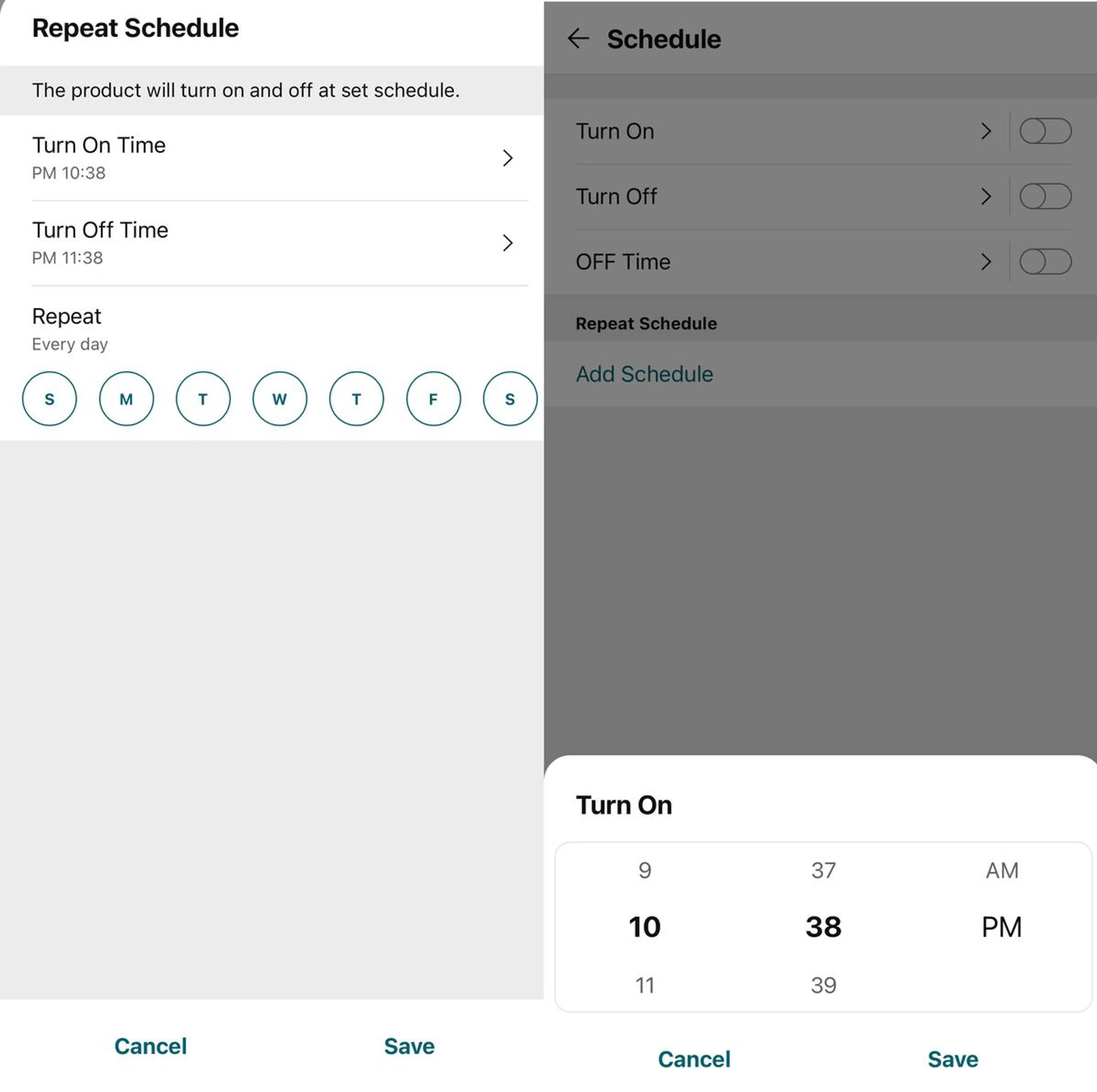 You can set scheduled operations or timer for the LG dehumidifier from the LG ThinQ app.