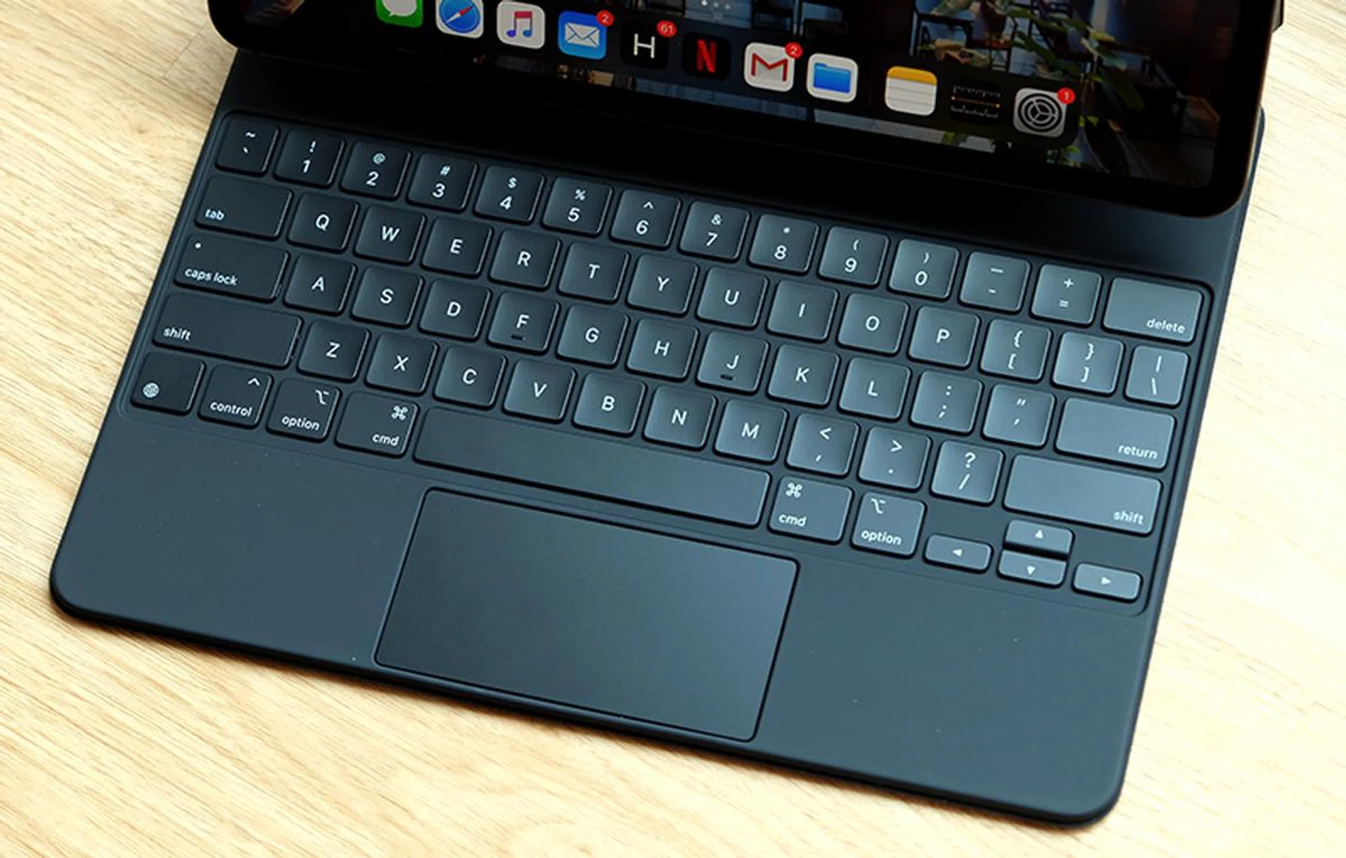 The trackpad is not the largest but it works very well.