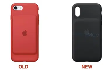 Comparison between the old and new Apple Smart Battery Case. <br>Image source: 9to5Mac