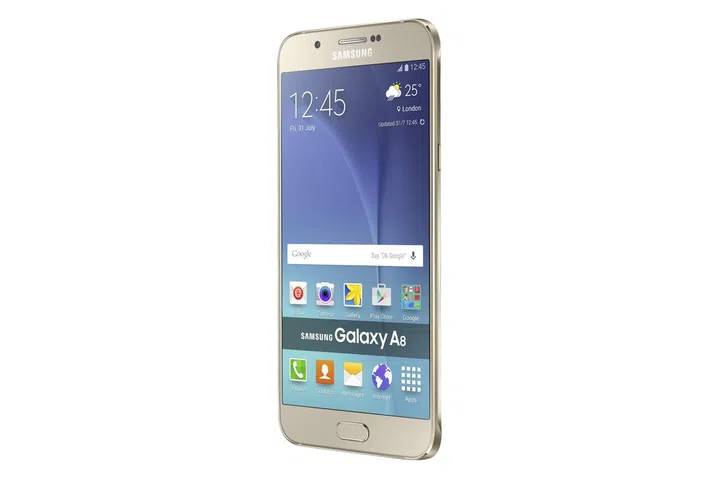 A golden Samsung Galaxy A8 4G+