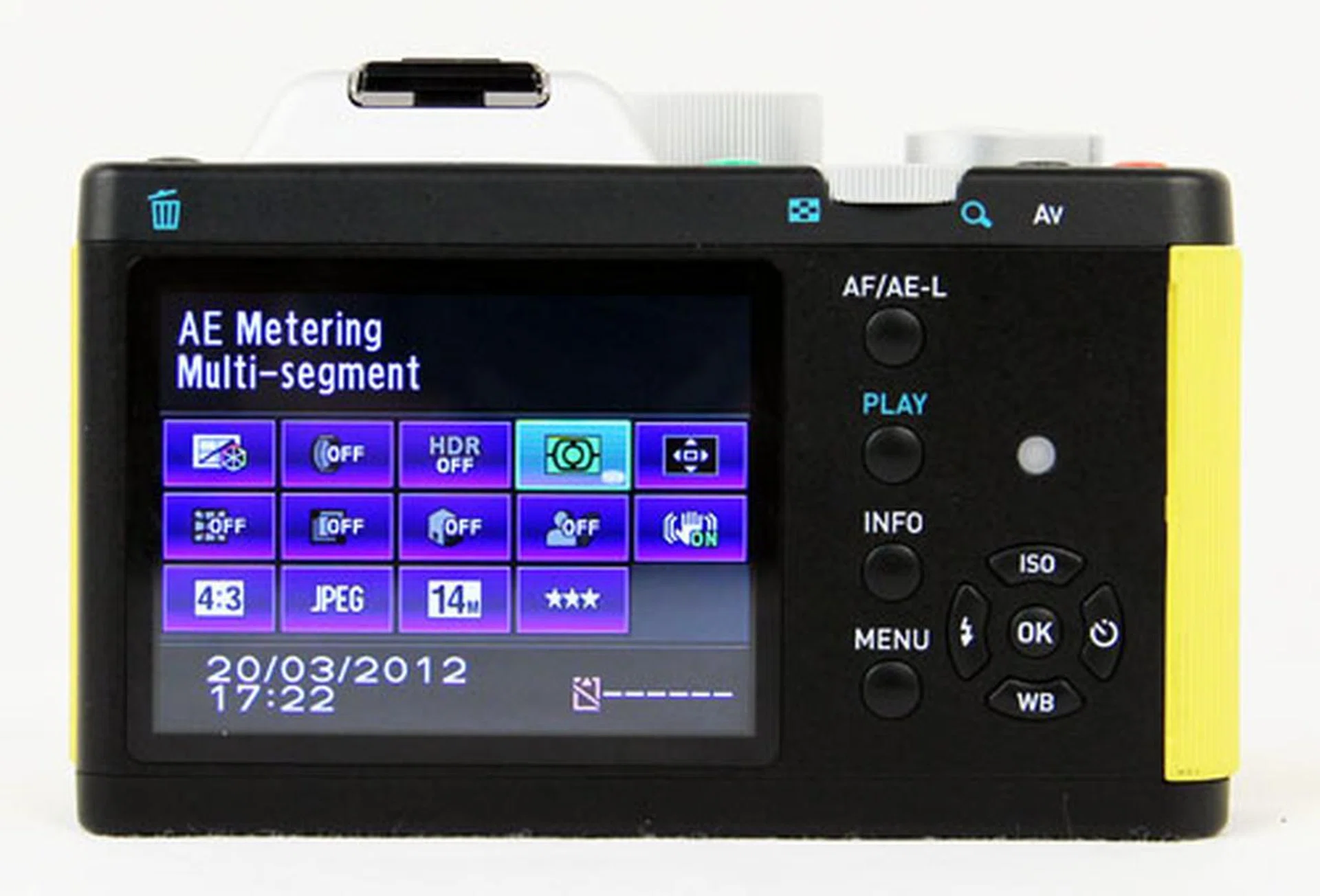 The Info button brings up a useful list of commonly-used settings
