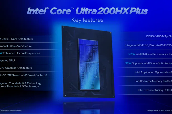Intel Core Ultra 200HX specifications