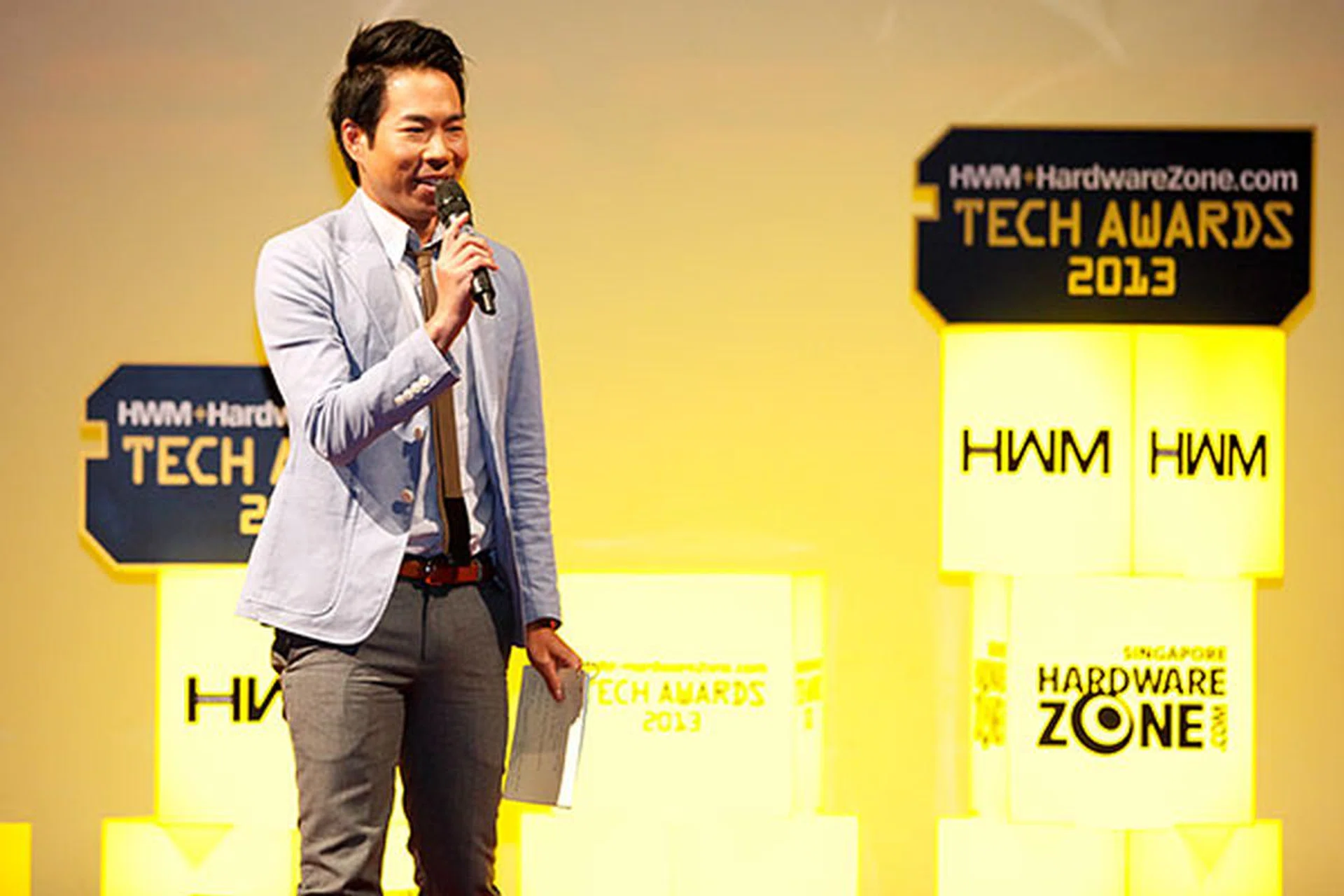 The host for this year's Tech Awards ceremony is Mr. Chua En Lai, a renowned stage and TV actor. 