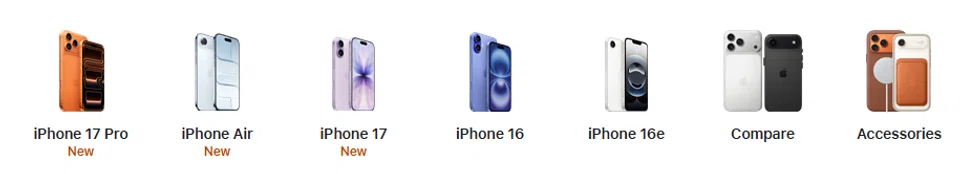 Apple iPhone 17, iPhone Air, iPhone 17 Pro, iPhone 17 pro Max