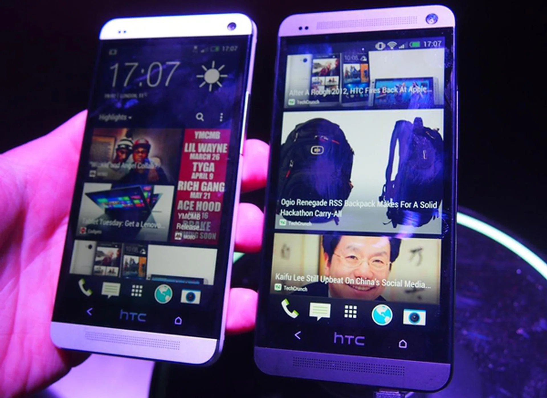 The HTC One is available in two variants: silver and black.