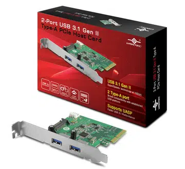 Vantec is releasing a USB 3.1 PCIe host card meant to be paired with its NexStar HDD enclosures. (Image Source: Vantec)
