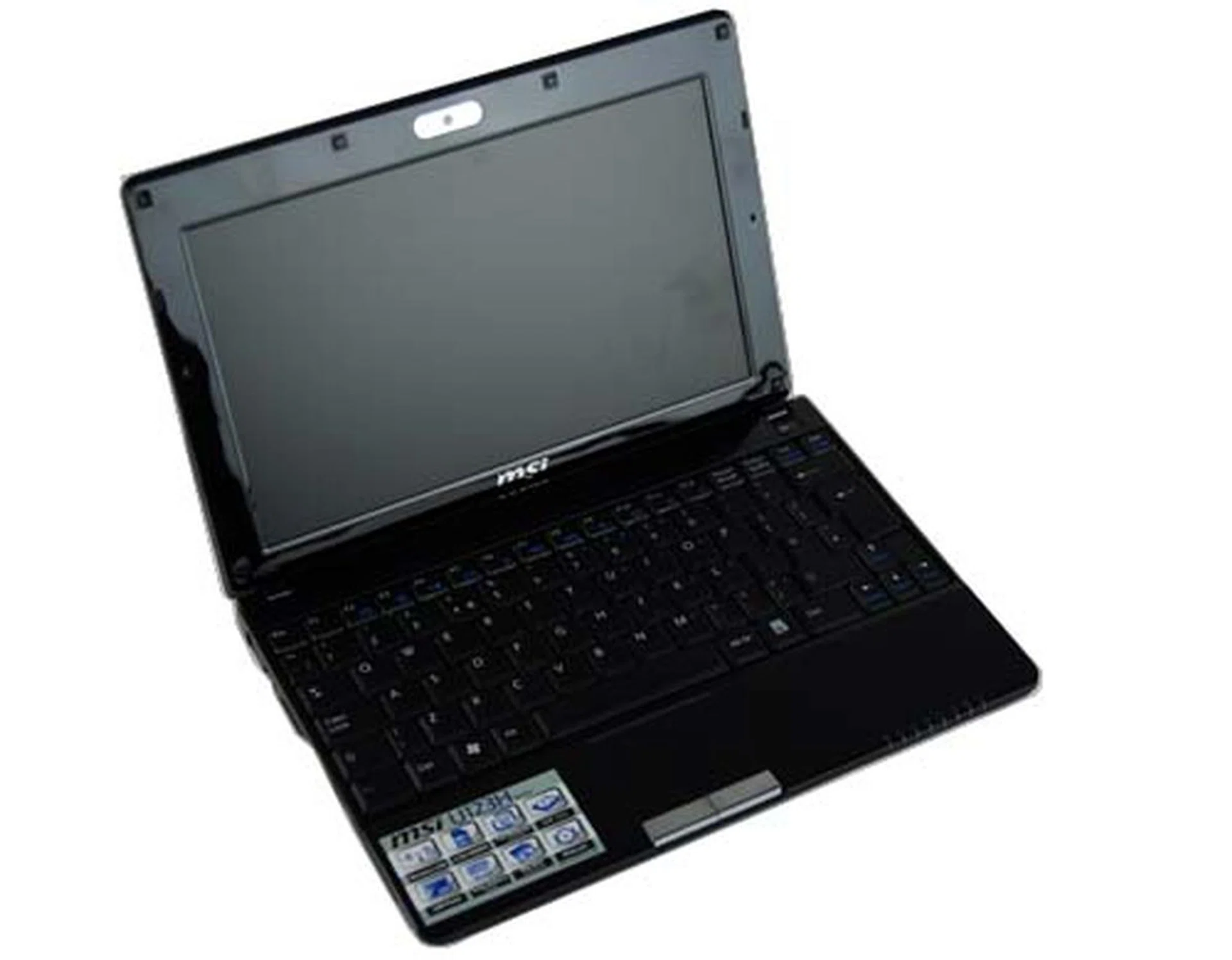 Like the other netbooks, the insides open to a very clean interior though we could use less of the glossy surfaces on the screen bezel.