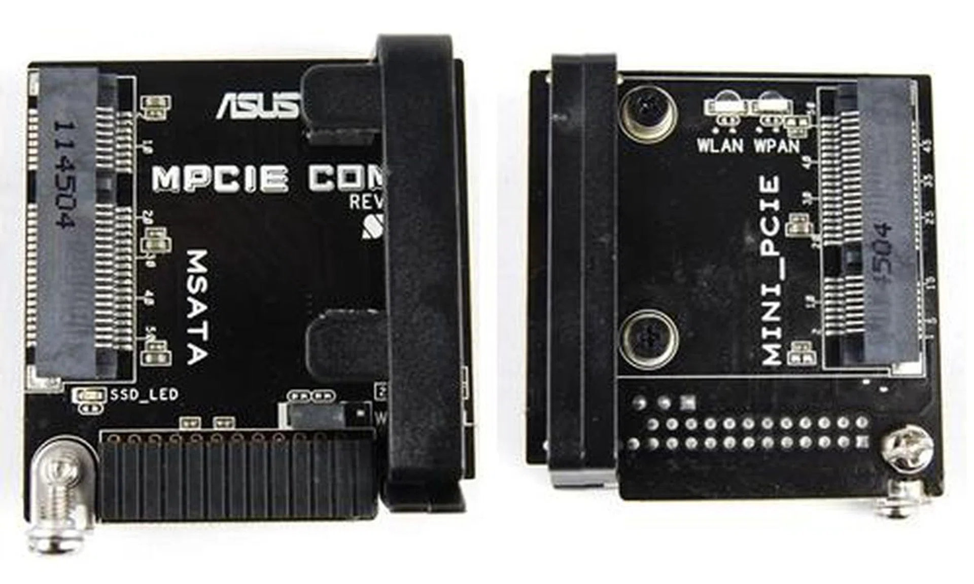 The mPCIe expansion card allows you to mount mPCIe module on one side and an mSATA module on the other. According to the manual. ASUS sugggested mounting a mPCIe Wi-Fi module for wireless connectivity.