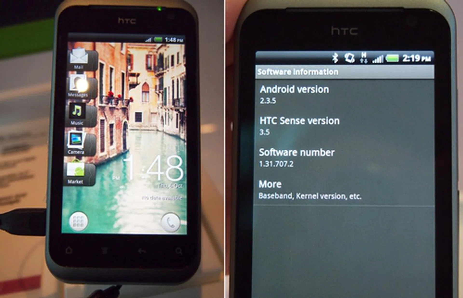 The HTC Rhyme is equipped with the Android 2.3 OS as well as the latest HTC Sense 3.5 UI. Having given the UI a light spin, we found that the latter is similar to its Sense 3.0 cousin, offering a few cosmetic changes and more HTC widgets. 