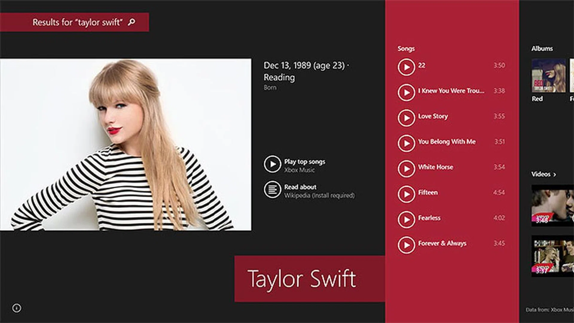 Here are search results related to Taylor Swift. The idea is to find as many answers as possible in one search.