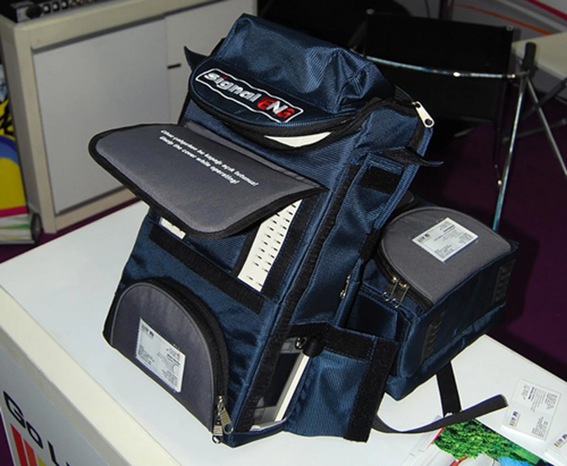 The transmitters weigh around 4kg and can be carried on your back.