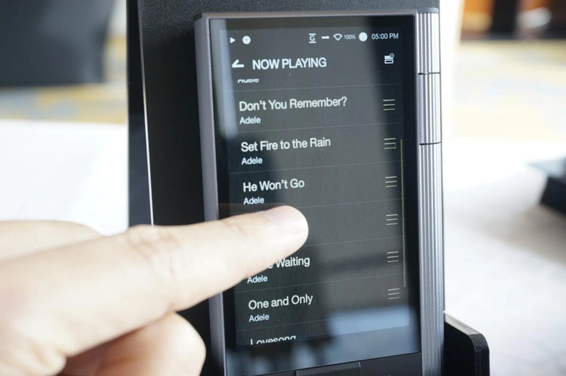 Touch control definitely helps when going through long track listings.