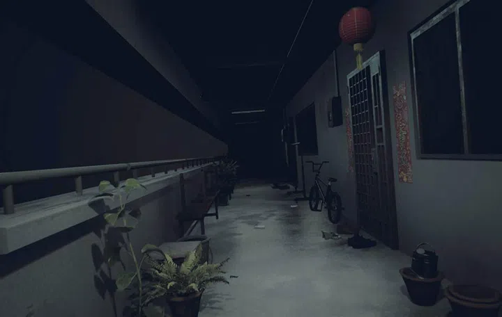 A HDB corridor from an older-looking flat. Photo: KOEX studio