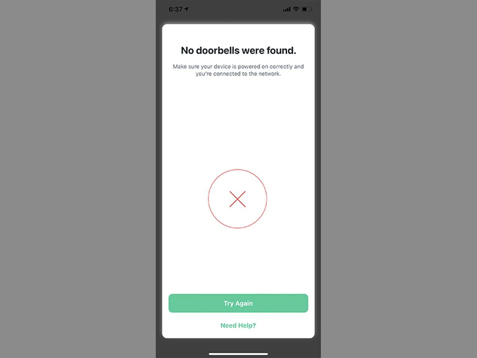 Make sure you're connected to the 2.4GHz band of your WiFi or the setup won't work. 