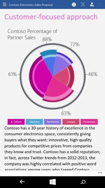 The Office universal apps for phones seem to look very similar to the ones we've for the iPhone. (Image source: Microsoft.)