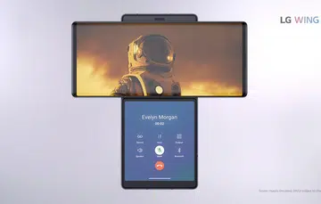 The LG Wing smartphone.