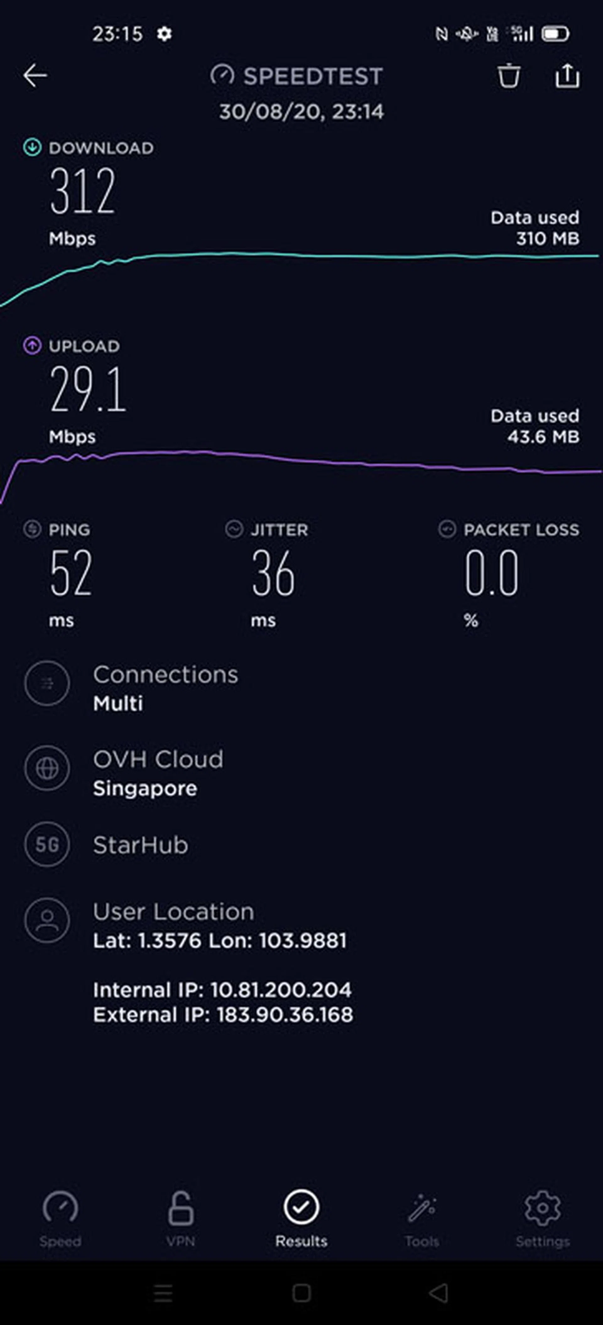 StarHub 5G Test 1