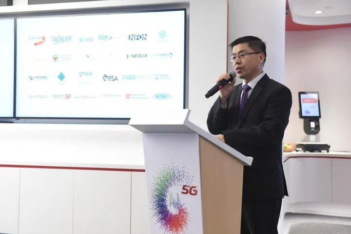 Nicholas Ma, Huawei International's chief executive showcasing some of their partners