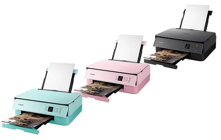 The Pixma TS5370 is available in colours of Millennial Pink, Brilliant Green and Navy Blue.