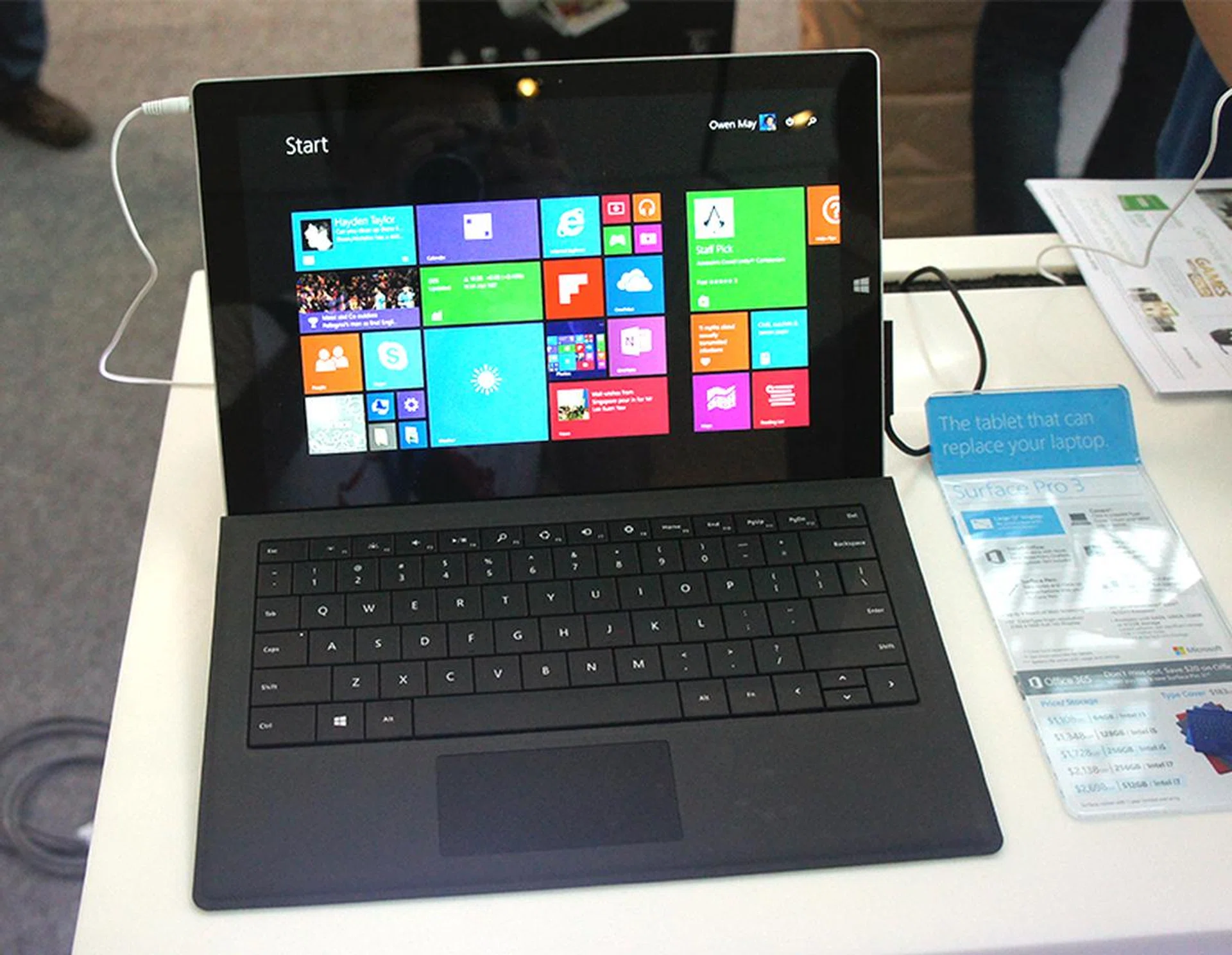 The Surface Pro 3 is truly a tablet that can replace your notebook and prices of it begin at $1,013 for the entry-level model with an Core i3 processor with 4GB of RAM and 64GB of SSD storage. Buyers can trade in their old devices and get $50 off, or get $100 off when they purchase a Surface Pro 3 and Type cover together. Every purchase also comes with free Sennheiser EC300 II headphones.