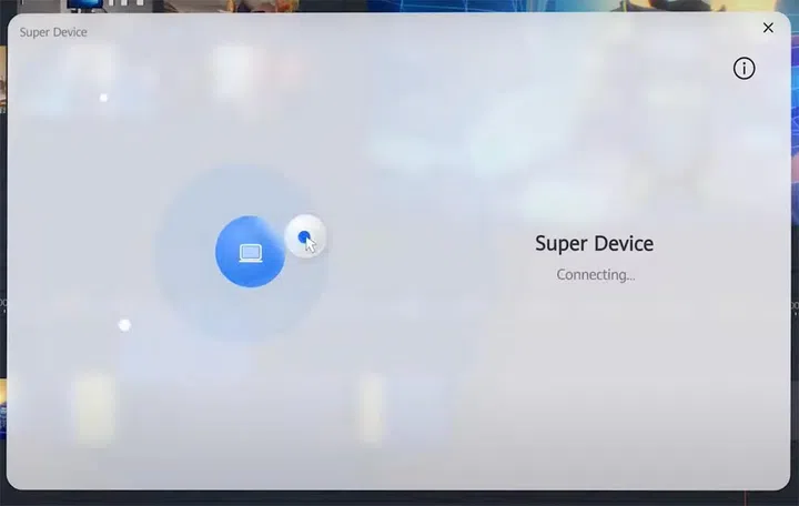 How other devices appear on the Super Device menu. (Screenshot: Huawei Mobile YouTube channel)