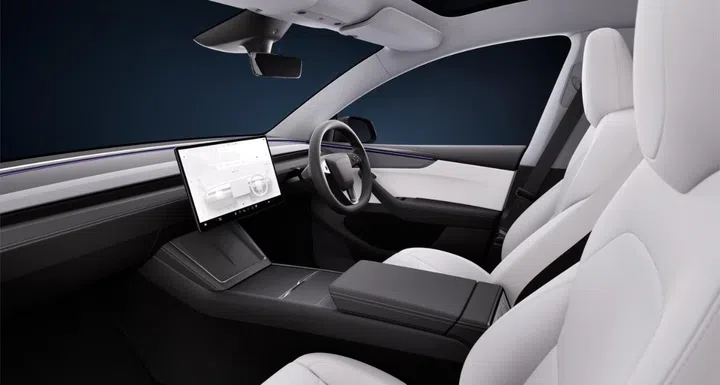 The interior is just as sparse. Photo: Tesla