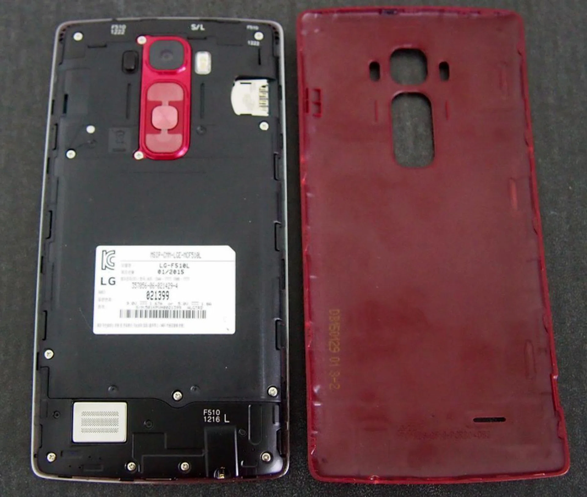 The microSD and micro-SIM card slots are located on the top right corner of the LG G Flex 2.